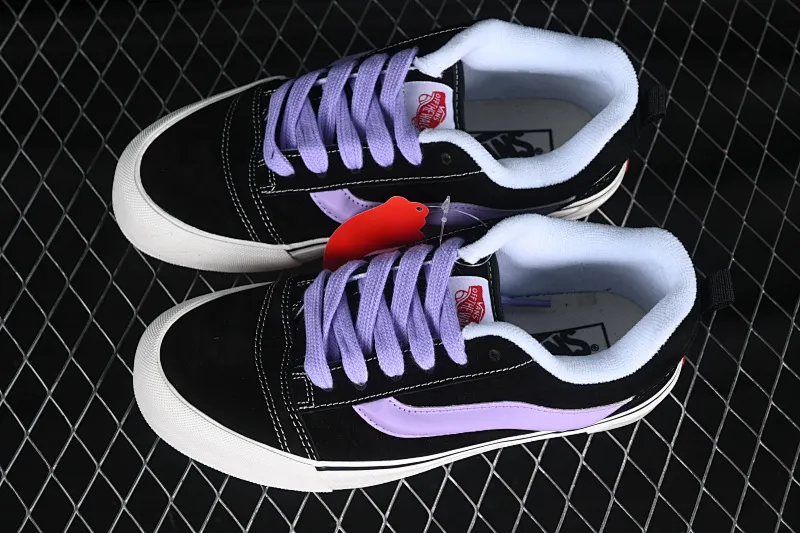 All categories Vans Vans series Vans Low Vans Knu Skool Purple Portuguese love bread shoes Comfortable and fashionable non-slip wear-resistant low-top casual sneakers VN0009QC6BT1